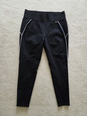 Peter Nygard Slims Black Leggings with White Piping